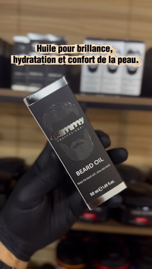 Huile à barbe utilisée au salon